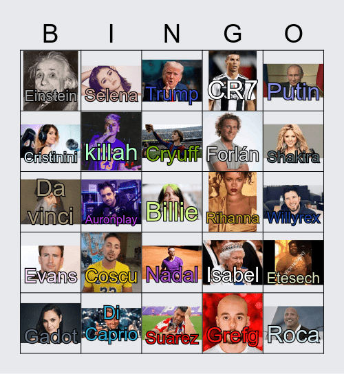 Bingo famoso Bingo Card