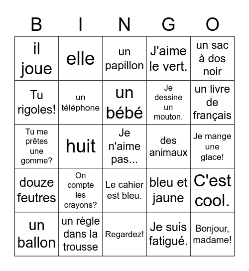 CADEAU 1 printemps Bingo Card