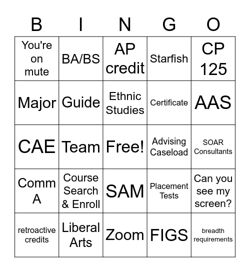 L&S SOAR Training Bingo Card