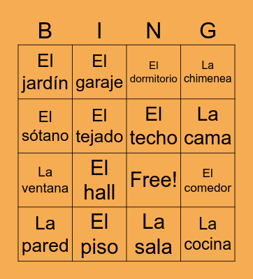 La Casa Bingo Card