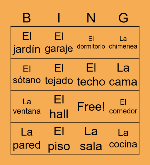 La Casa Bingo Card