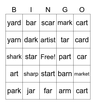 ar Bingo Card