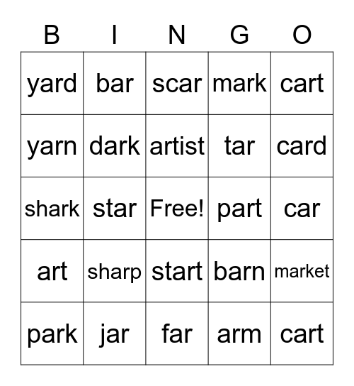 ar Bingo Card