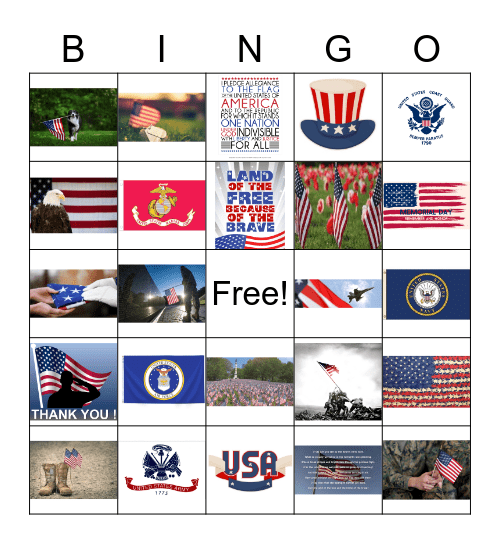 Memorial Day Bingo Card