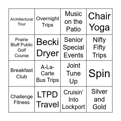 Fun with Lockport Township Park District BINGO Card