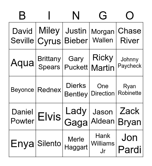 Mix 7 Bingo Card