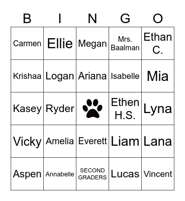 ROOM 1 FRIENDS Bingo Card