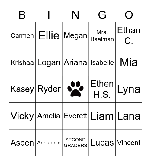 ROOM 1 FRIENDS Bingo Card