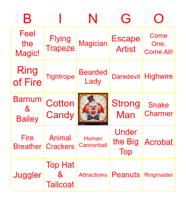 TECH DATA - BIG TOP BINGO! Bingo Card