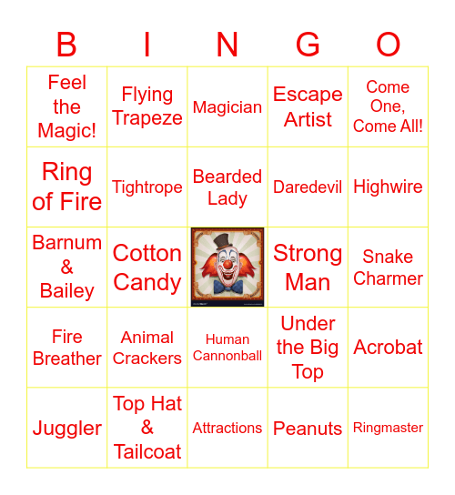 TECH DATA - BIG TOP BINGO! Bingo Card