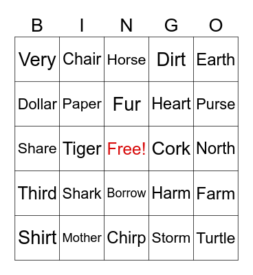 Bingo Card
