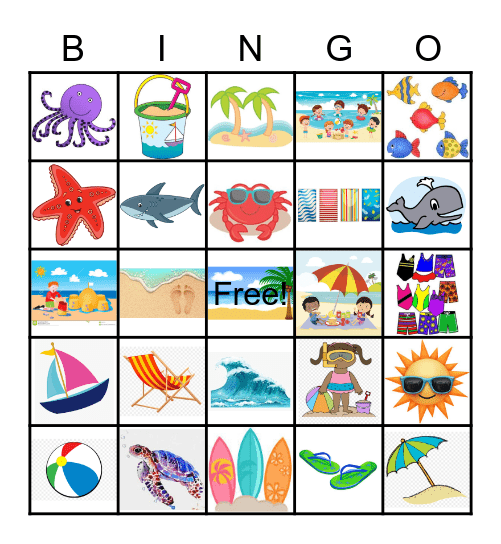 Beach BINGO Card