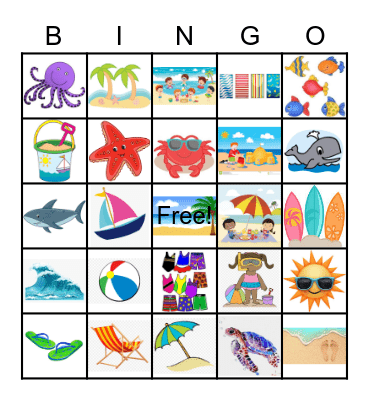 Beach BINGO Card