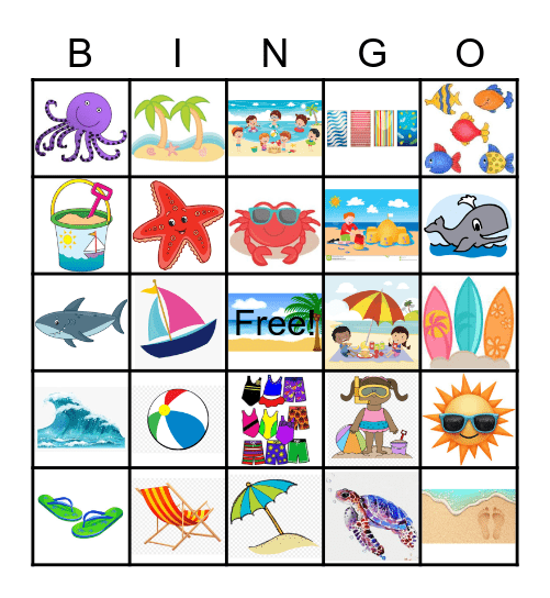 Beach BINGO Card