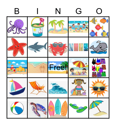 Beach BINGO Card