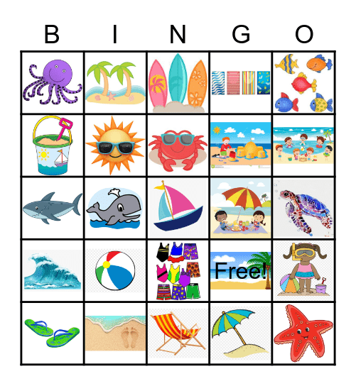 Beach BINGO Card