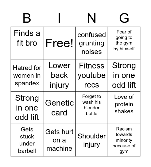 Fit Ian Bingo Card