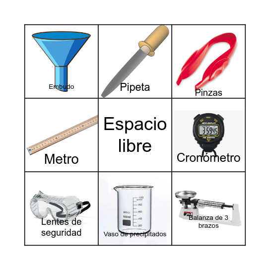 Bingo de herramientas científicas Bingo Card