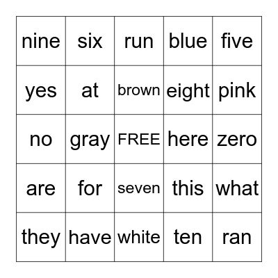 End of the Year Sight Word Review 2 Bingo Card