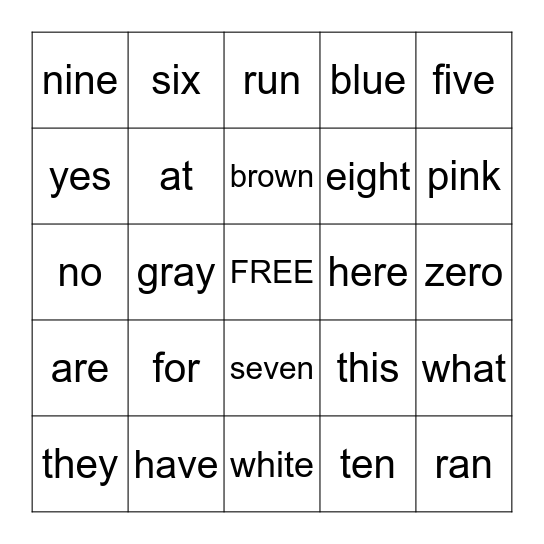 End of the Year Sight Word Review 2 Bingo Card