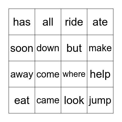 End of the Year Sight Word Review 3 Bingo Card