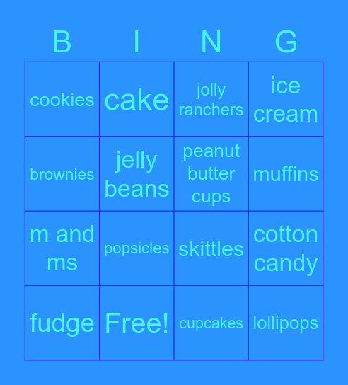 Sweets  Bingo Card