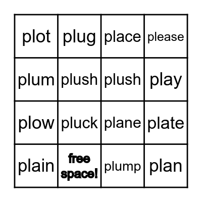 pl Blend Bingo! Bingo Card