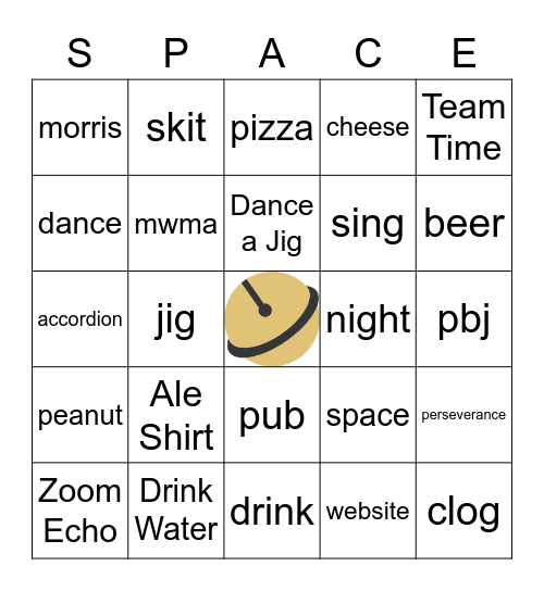 Perseverance Ale Bingo Card