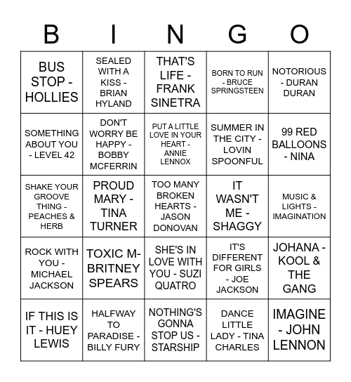 THE SEVENTY NINE INN Bingo Card