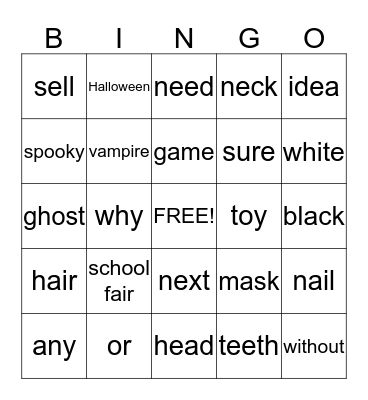 L5 Bingo Card