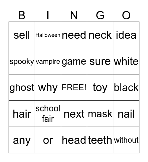 L5 Bingo Card