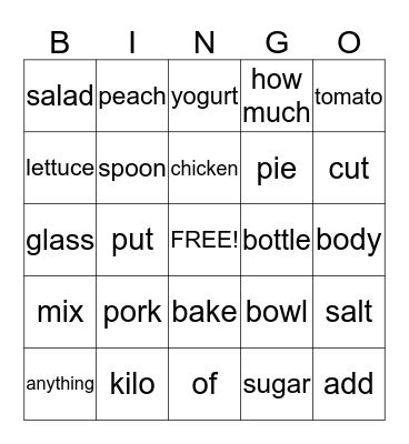 L8 Bingo Card