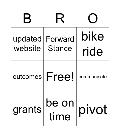 BRO Bingo Card