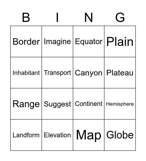 Amazing Places Bingo 2 Bingo Card