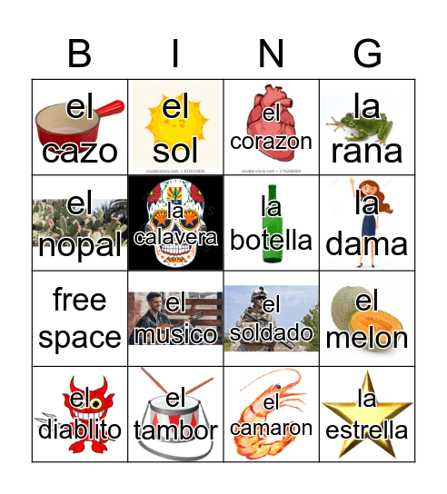 Loteria blast Bingo Card