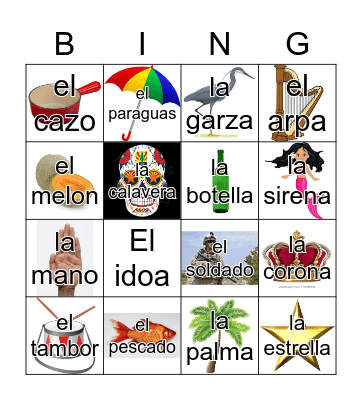 Loteria blast Bingo Card