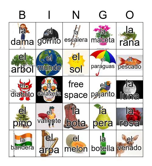 Loteria Mi Pueblito Bingo Card
