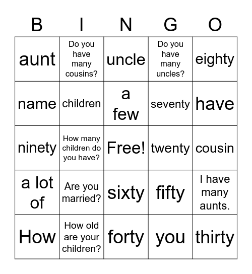 Bingo CIDC #1 Bingo Card