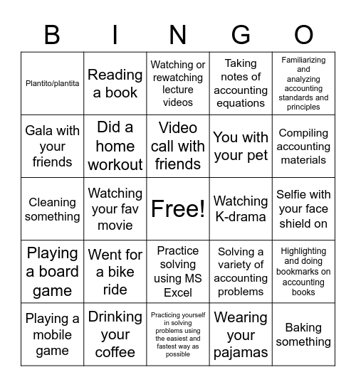 Bingo Social Bingo Card