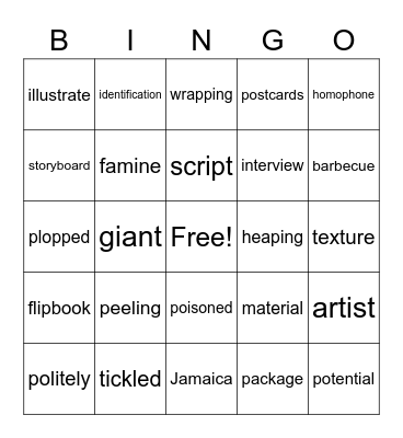 THINKO: T3.3 Vocabulary Units 4-5 Bingo Card