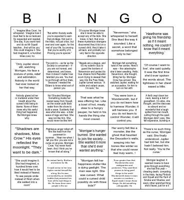 NEVERMOOR THEME BINGO Card