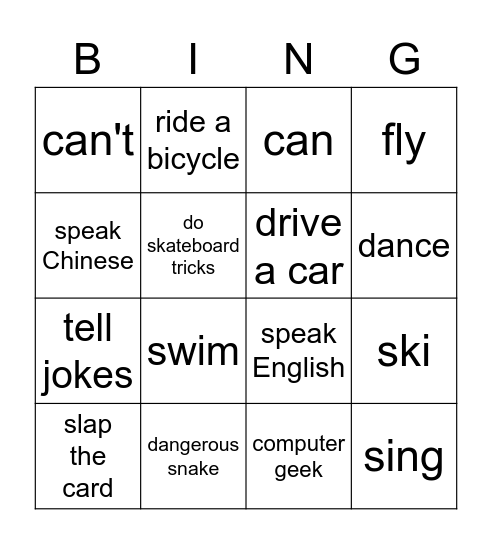 BINGO BAKER-REVISION Bingo Card