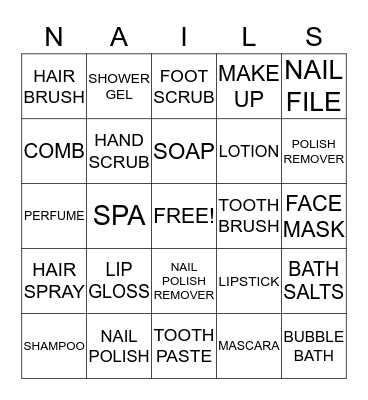 BEAUTY BINGO Card
