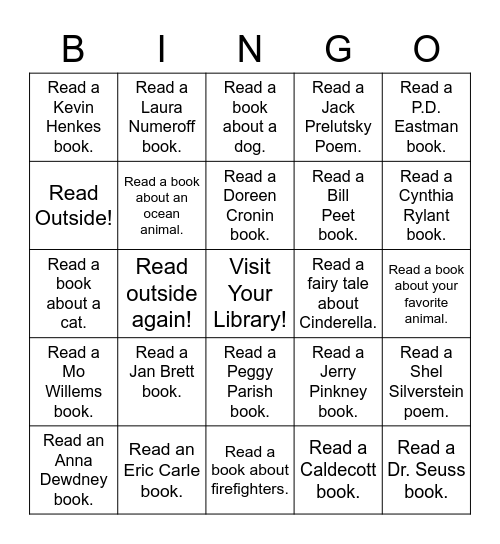 Magnolia Springs Library's Bingo Card