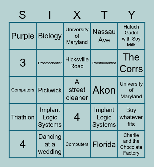 Poolside Bingo Card