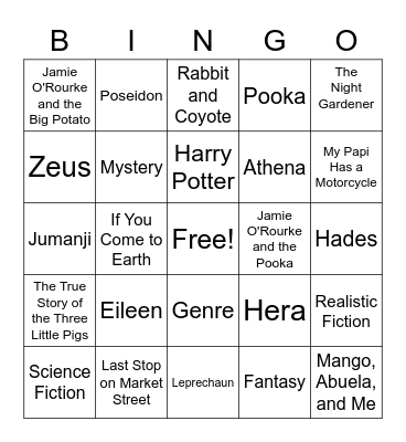 Library Bingo Card