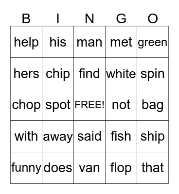 4th Nine Weeks Popcorn Word Bingo Card