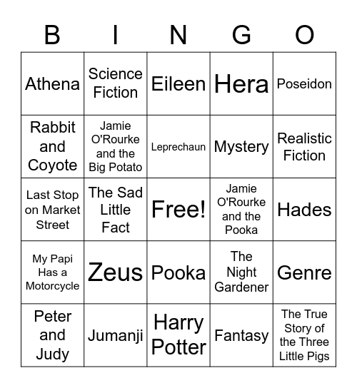 Library Bingo Card