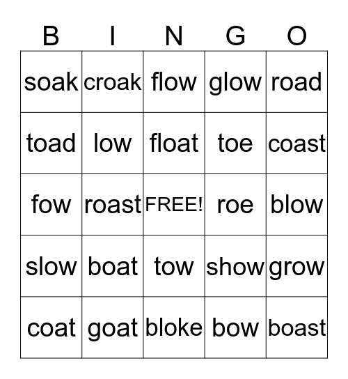 JOAN'S GOATS and MOE'S CROWS Bingo Card