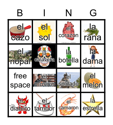 Loteria blast Bingo Card